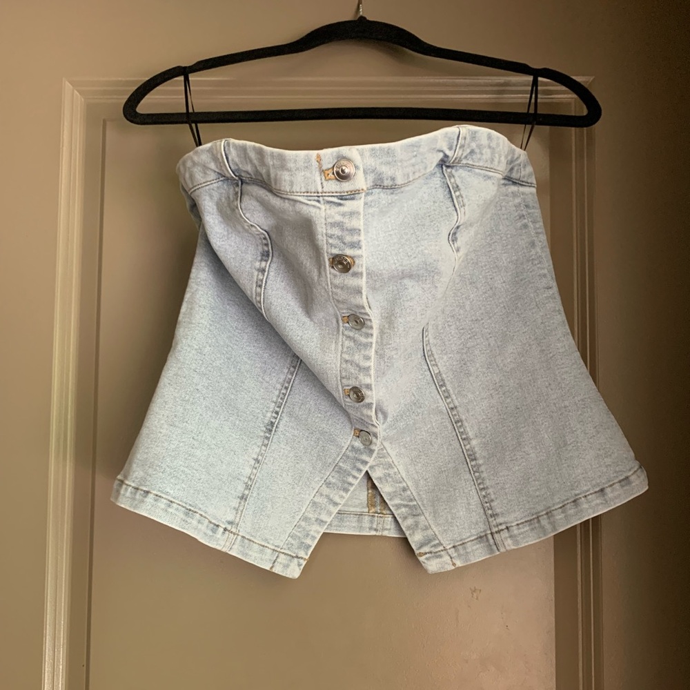 H&M Light Blue Denim Top